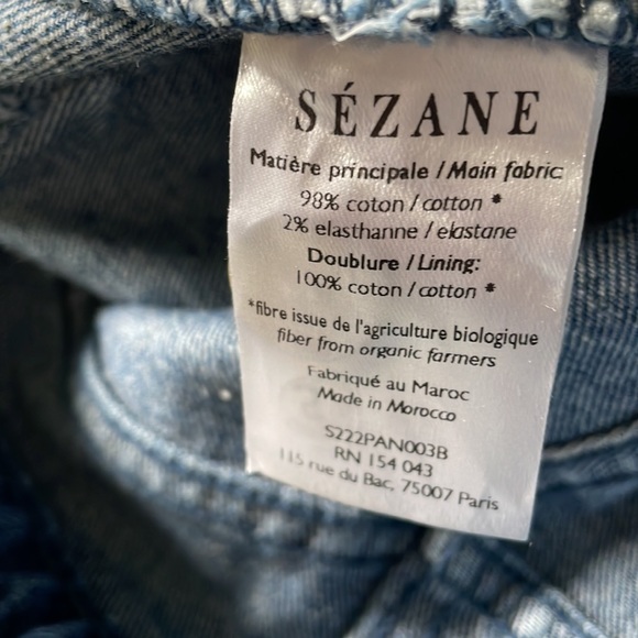 Sezane Manu Trousers Denim Blue EU 34 US Size 2 - Picture 9 of 11